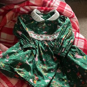 B58 Bonnie Jean Girls’ 4t Nutcracker X-mas Smocked LS Dress